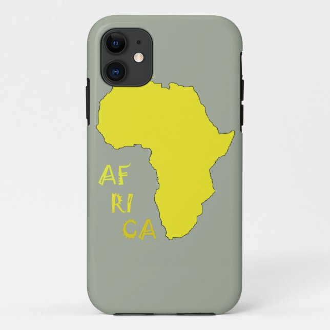 Funky Yellow Africa Map Case-Mate iPhone Case (Back)