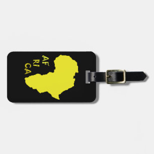 Funky Yellow Africa Map Luggage Tag