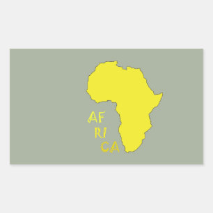 Funky Yellow Africa Map Rectangular Sticker
