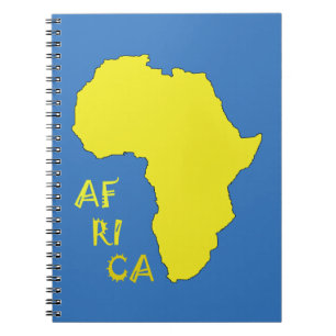 Funky Yellow Africa Map Spiral Notebook