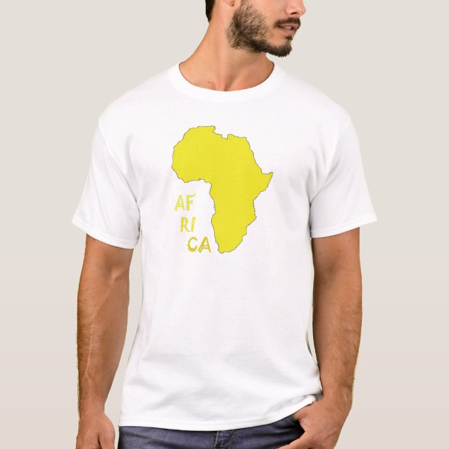 Funky Yellow Africa Map T-Shirt (Front)