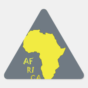 Funky Yellow Africa Map Triangle Sticker