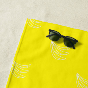 Funky yellow banana beach style beach towel