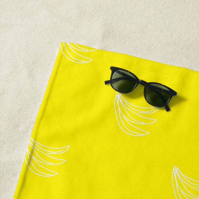 Funky yellow banana beach style towel (In Situ)