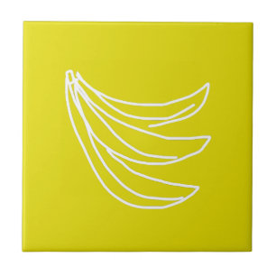 Funky yellow happy banana tile