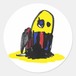 Funky Yellow Man - Rounded Stickers