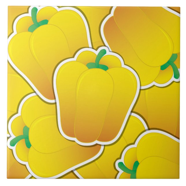 Funky yellow pepper tile (Front)