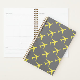 Funky Yellow Plane Aeroplane Pilot Aviation Planner