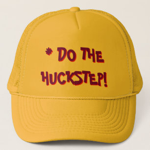 FUNKY YELLOW TRUCKER HAT: "DO THE HUCKSTEP!" HAT