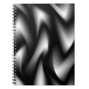 Funky Zebra Abstract Black and White Spiral Notebook