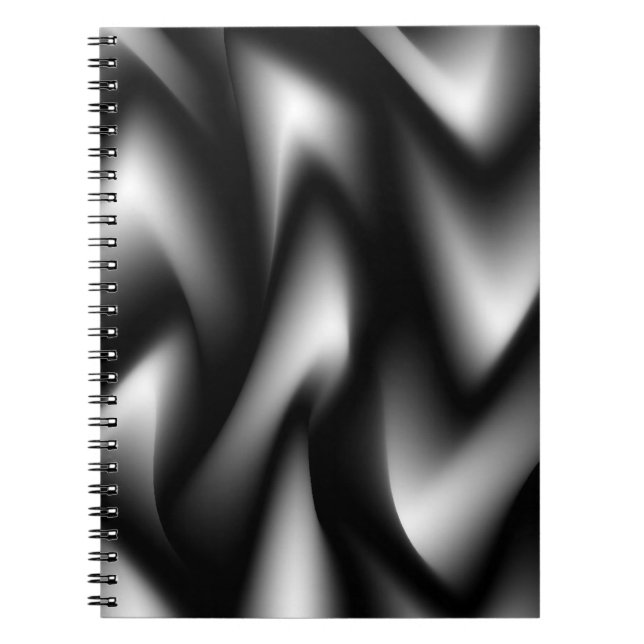 Funky Zebra Abstract Black and White Spiral Notebook (Front)