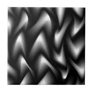 Funky Zebra Abstract Black and White Tile