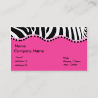 Funky Zebra Business Card