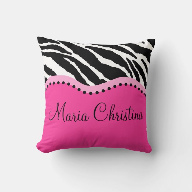 Funky Zebra Personalised Pillows (Front)