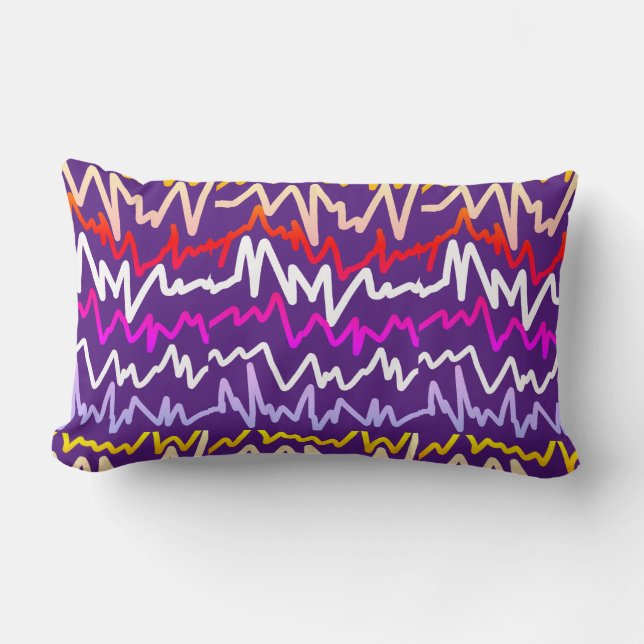 Funky Zig Zag Line Pattern Pillow Cushion (Front)
