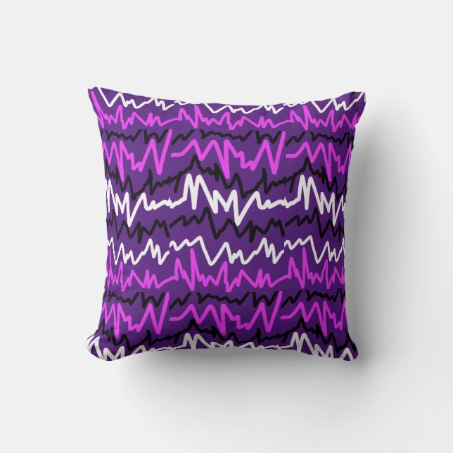 Funky Zig Zag Line Pattern Pillow Cushion (Front)