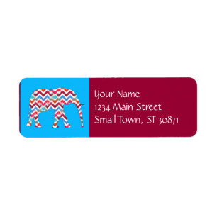 Funky Zigzag Chevron Elephant on Teal Blue