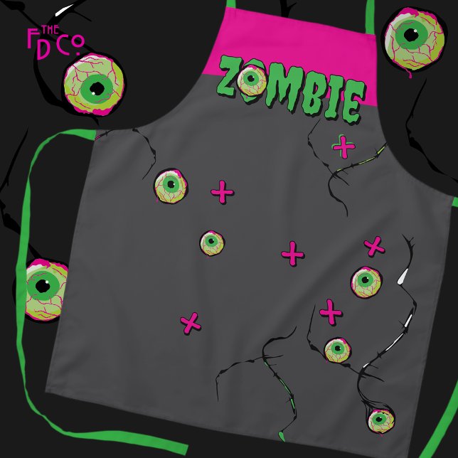 Funky Zombie Eyeball Poppin’ Funny  Apron (Creator Uploaded)
