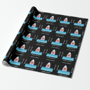 Funn Shark Attack Custom Text Wrapping Paper