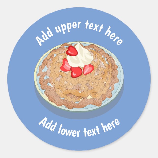 Funnel Cake Graphic - Fairground & Park Favourite  Classic Round Sticker (Front)