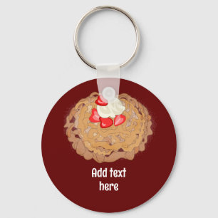 Funnel Cake Serving with Cream - Add funny slogan Key Ring