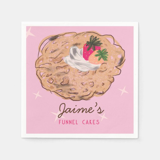 Funnel Cakes Food Truck Baker Business Napkin (Front)
