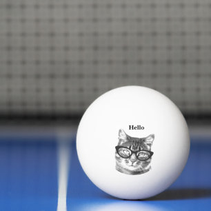 Funniest cat ever custom table tennis game ping pong ball
