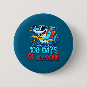 Funny 100 Days Of Jawsome Shark Kids Boy 100th Day 6 Cm Round Badge