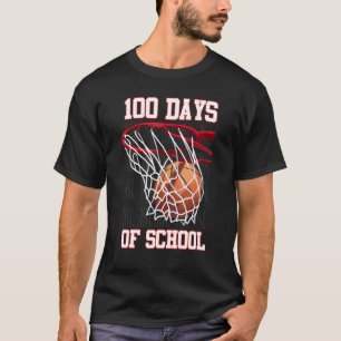 Funny 100 Days Of School Basketball Teacher Studen T-Shirt