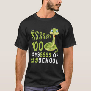 Funny 100 Days Of School Cute Snake teachers and s T-Shirt