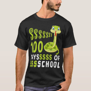 Funny 100 Days Of School Cute Snake teachers and s T-Shirt