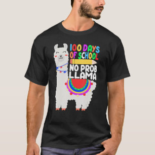 Funny 100 Days Of School No Prob-llama Llama Kids  T-Shirt