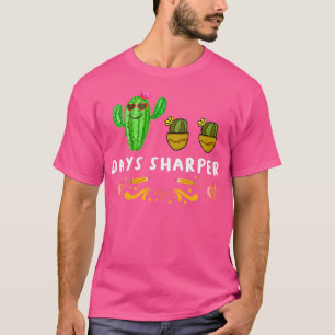 Funny 100 Days Sharper Cut Cactus 100 Days Of Scho T-Shirt