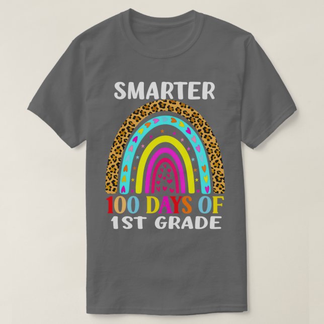 Funny 100 Days Smarter 1st Grade 100th Day Of Scho T-Shirt (Design Front)