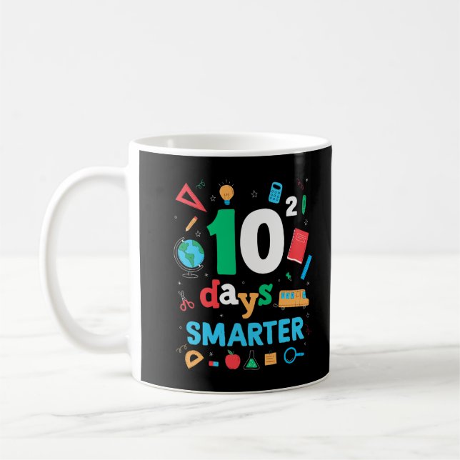 Funny 100 Days Smarter Of School Math Teacher Outf Coffee Mug (Left)