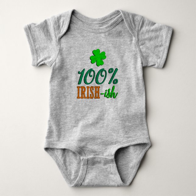 Funny 100% Irish -ish Baby Bodysuit (Front)