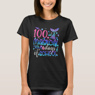 Funny 100 Magical Days Of School Mermaid Kids Girl T-Shirt