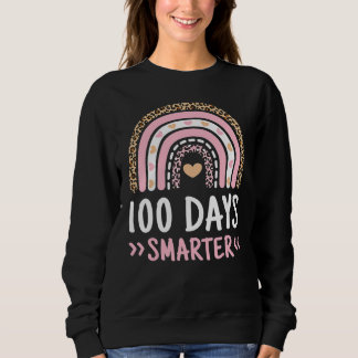 Funny 100th Day Of School 100 Days Smarter Leopard Sweatshirt