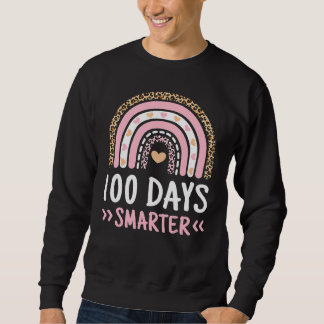 Funny 100th Day Of School 100 Days Smarter Leopard Sweatshirt
