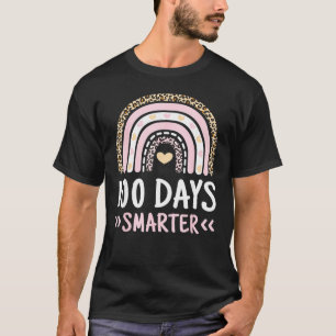 Funny 100th Day Of School 100 Days Smarter Leopard T-Shirt