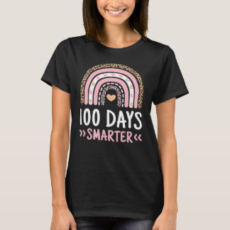 Funny 100th Day Of School 100 Days Smarter Leopard T-Shirt