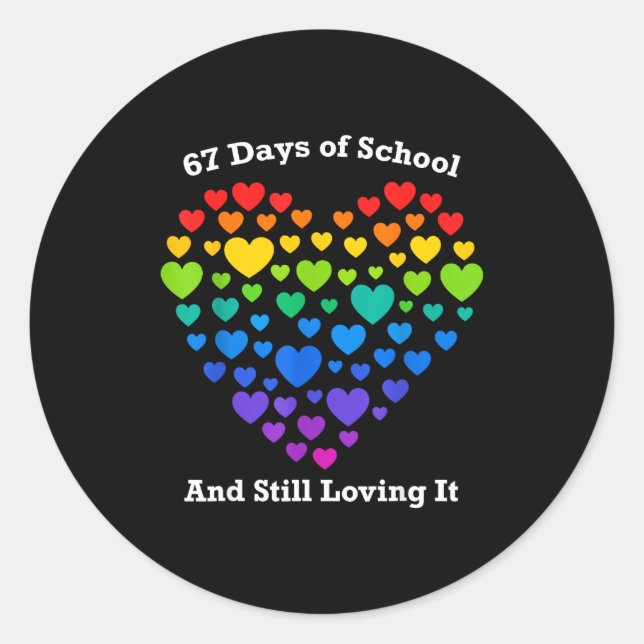 Funny 100th Day Of School Shirt Teacher Heart Vale Classic Round Sticker (Front)