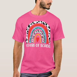 Funny 101 Days Of School Dog Lover Leopard Rainbow T-Shirt