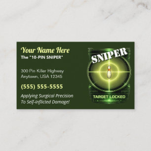 Funny 10-Pin Sniper / League Bowler Novelty Calling Card