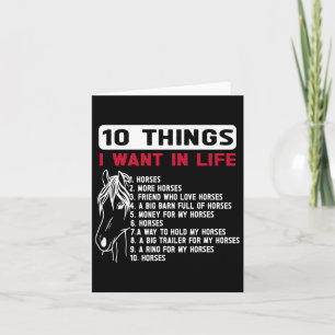 Funny 10 Things I Want In Life Funny Horses Horsec Card