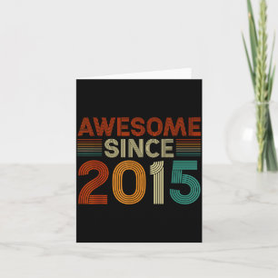 Funny 10 Year Old Awesome Since 2015 Birthday Son  Card