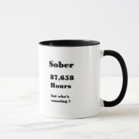 funny 10 year sobriety mug.
