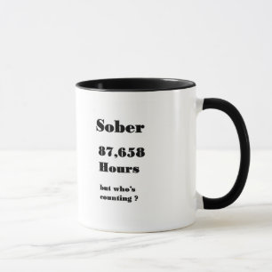 funny 10 year sobriety mug. mug