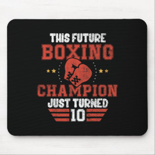 Funny 10th Birthday Boxing Tee Birthday Boy Mouse Pad