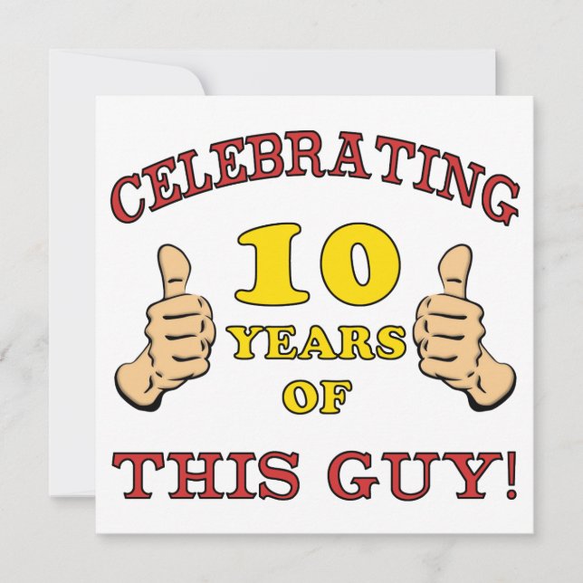 Funny 10th Birthday For Boys Card (Front)